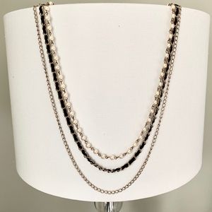 Gold, Black and Pearl Necklace